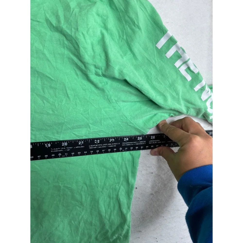 The North Face Mens XXL Green Long Sleeve Graphic Logo T-Shirt 100% Cotton